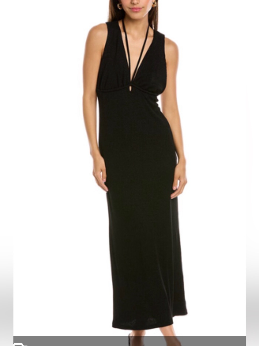 Walter Baker shimmery black midi dress - M
